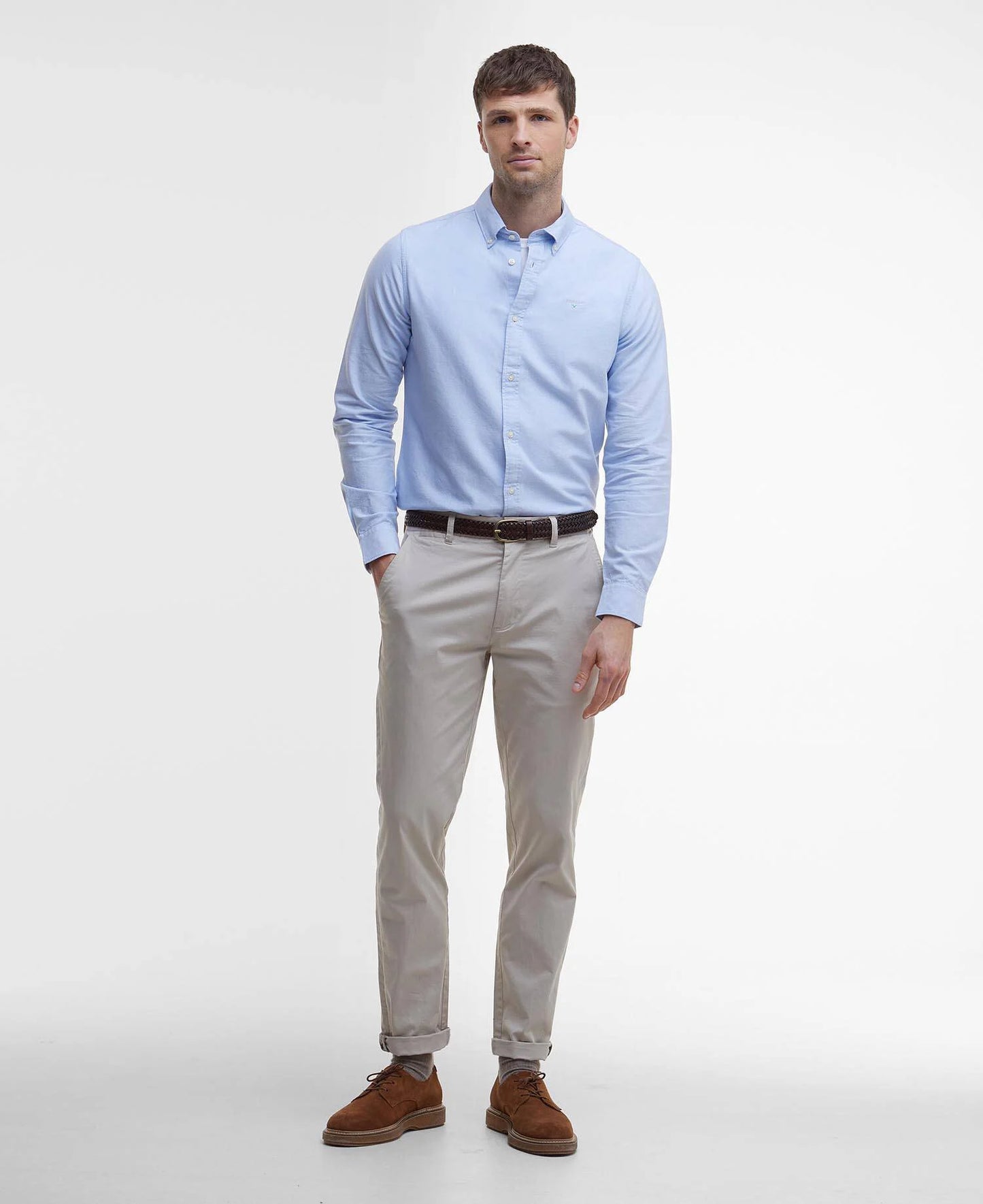 Barbour Oxford Tailored Long-Sleeved Shirt - Sky MSH5301BL32_03getthelook
