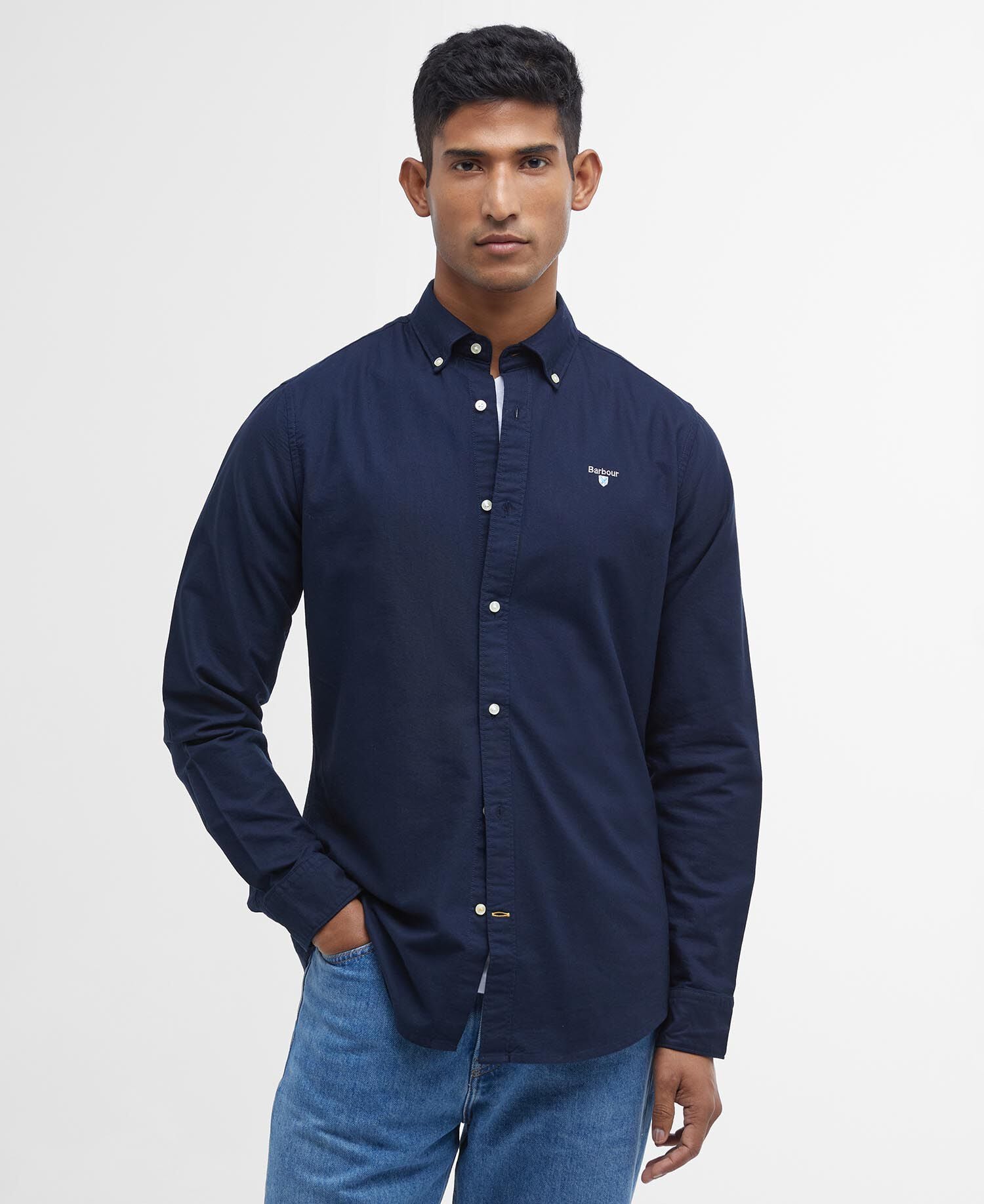 Barbour Oxford Tailored Shirt Navy - front