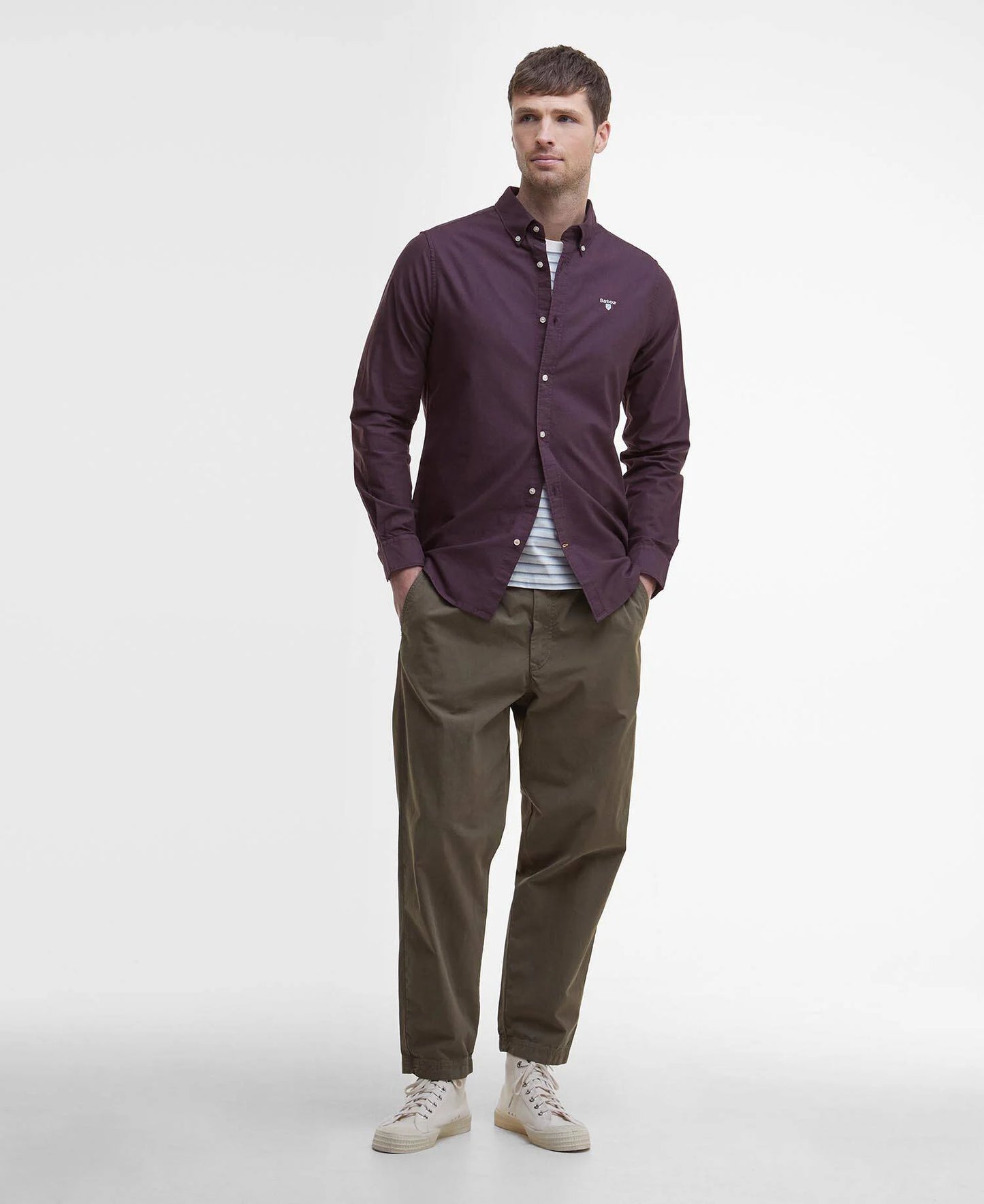 Barbour Oxford Tailored Long-Sleeved Shirt - Fig MSH5301PU98_03getthelook