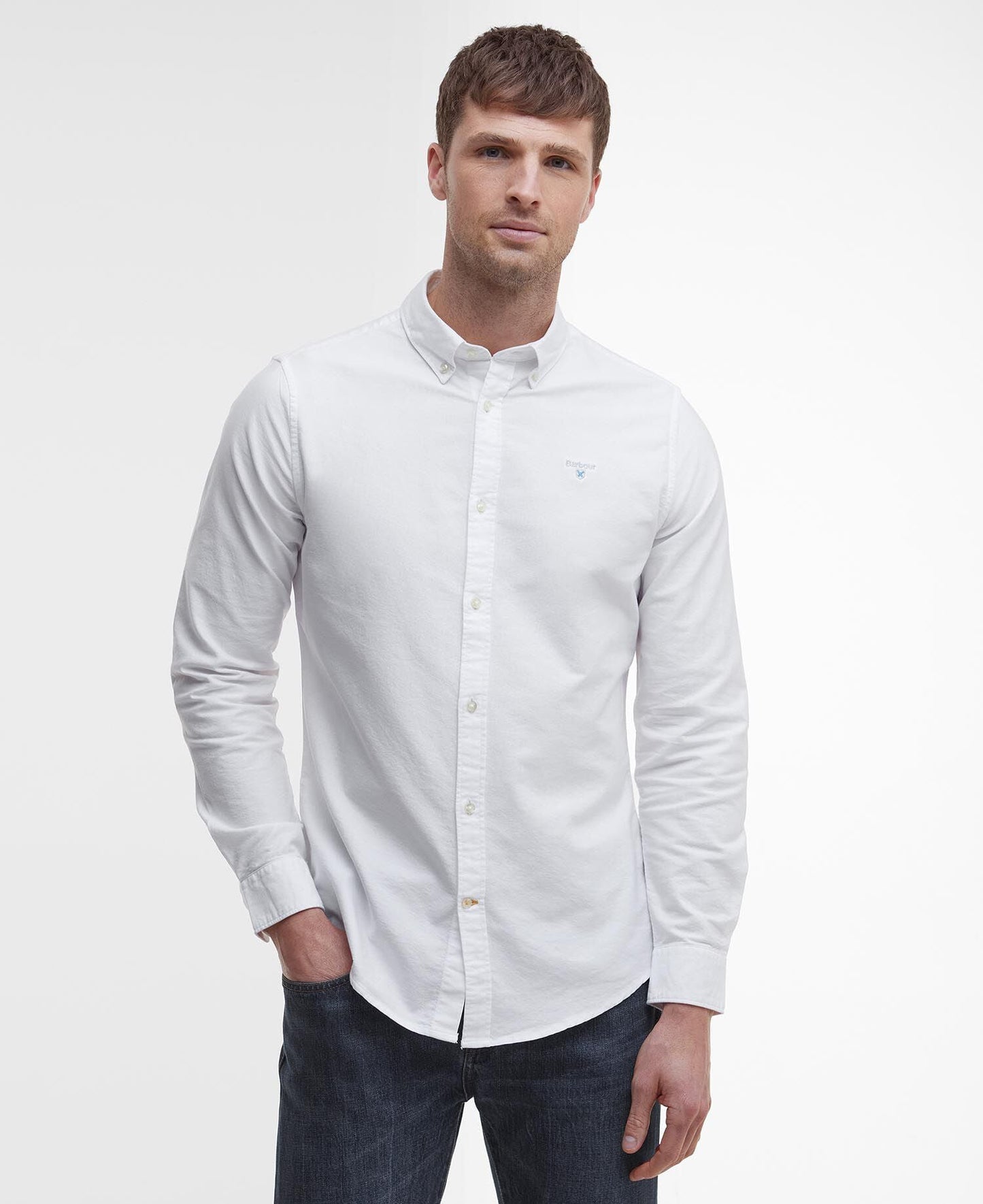 Barbour Oxford Tailored Shirt White - front