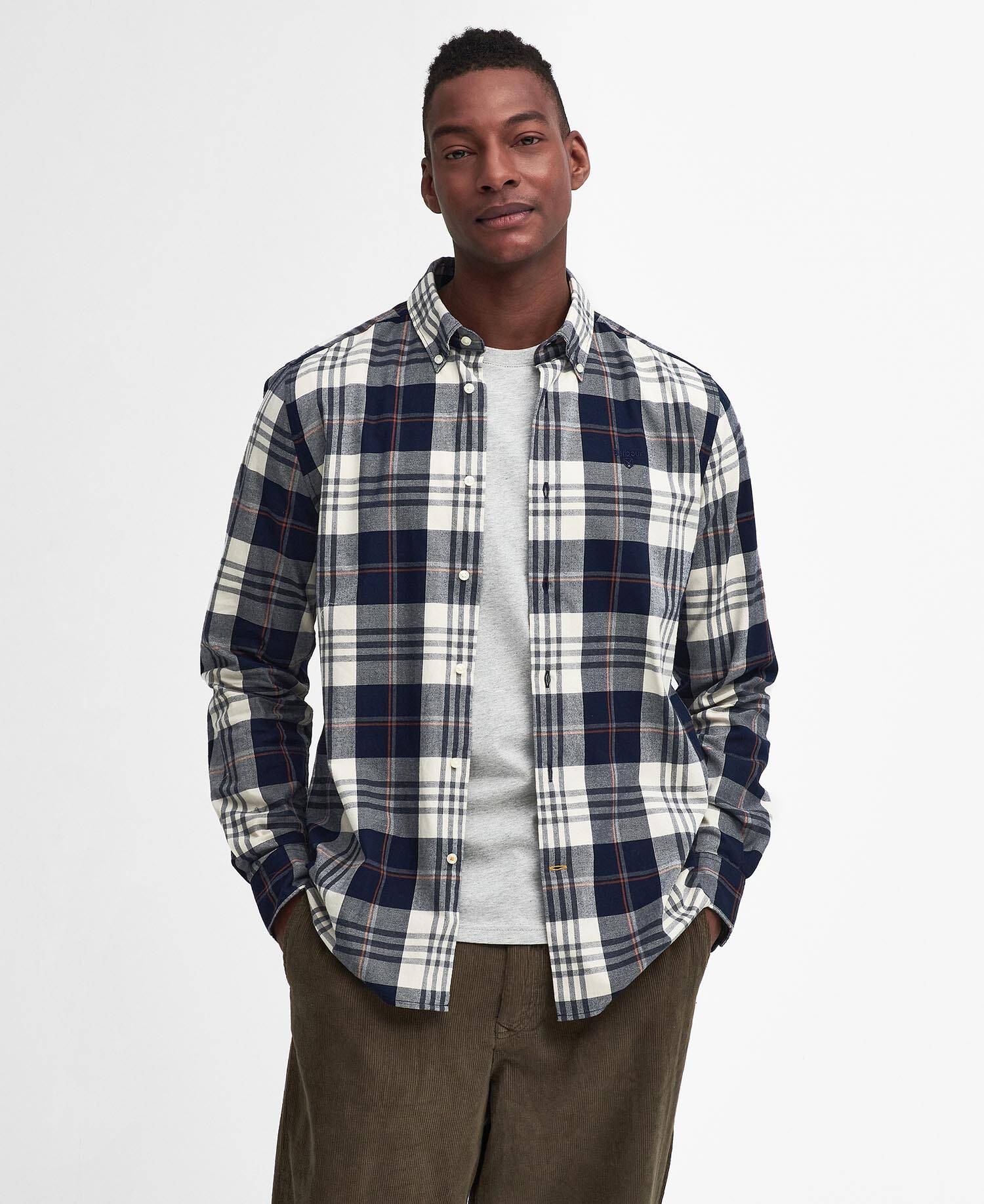 Barbour Edgar Tailored Long-Sleeved Shirt - Classic Navy MSH5355NY91_01front