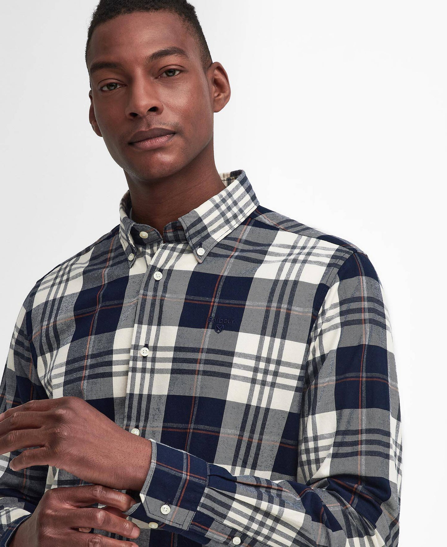 Barbour Edgar Tailored Long-Sleeved Shirt - Classic Navy MSH5355NY91_05detaila