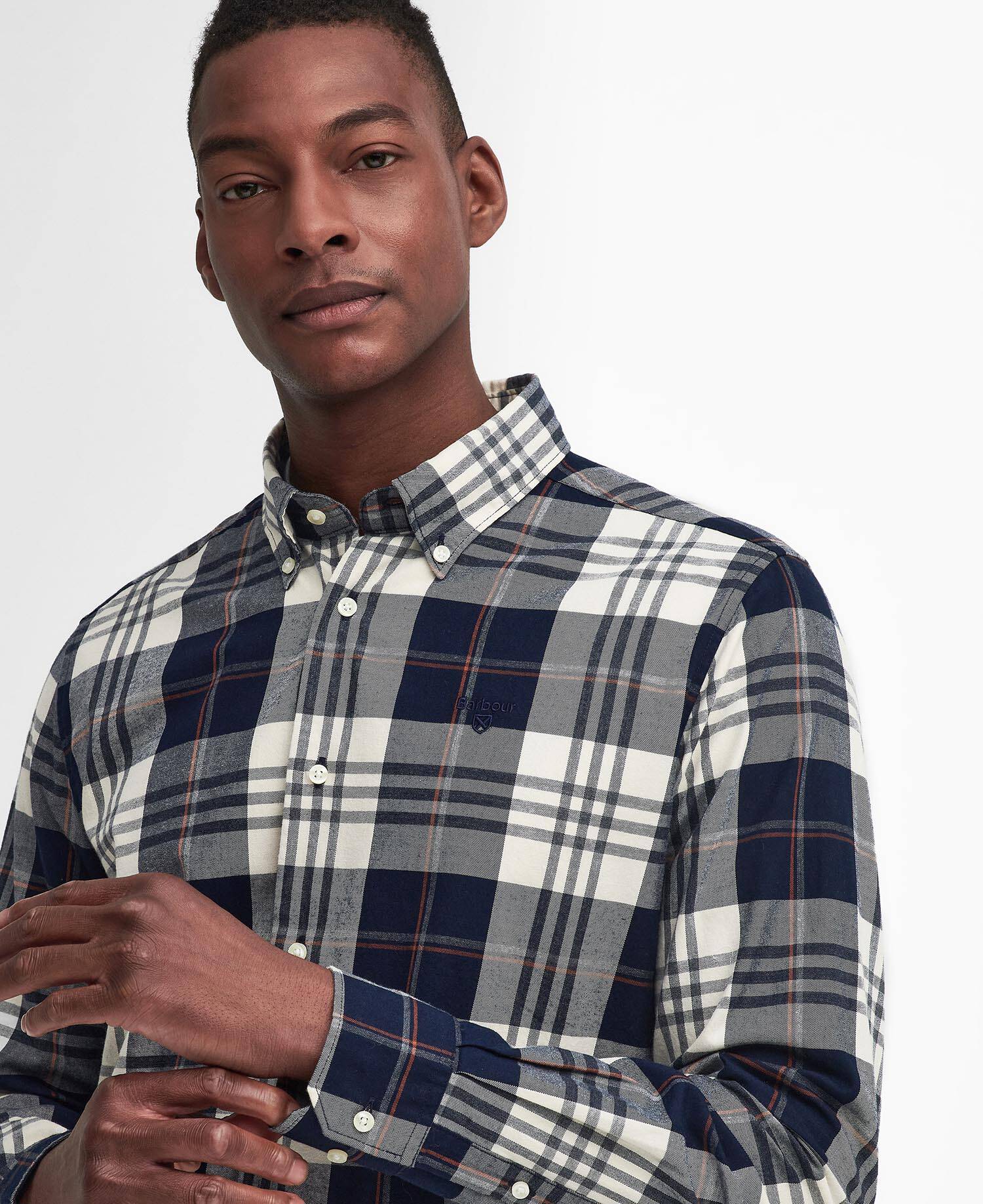 Barbour Edgar Tailored Long-Sleeved Shirt - Classic Navy MSH5355NY91_05detaila