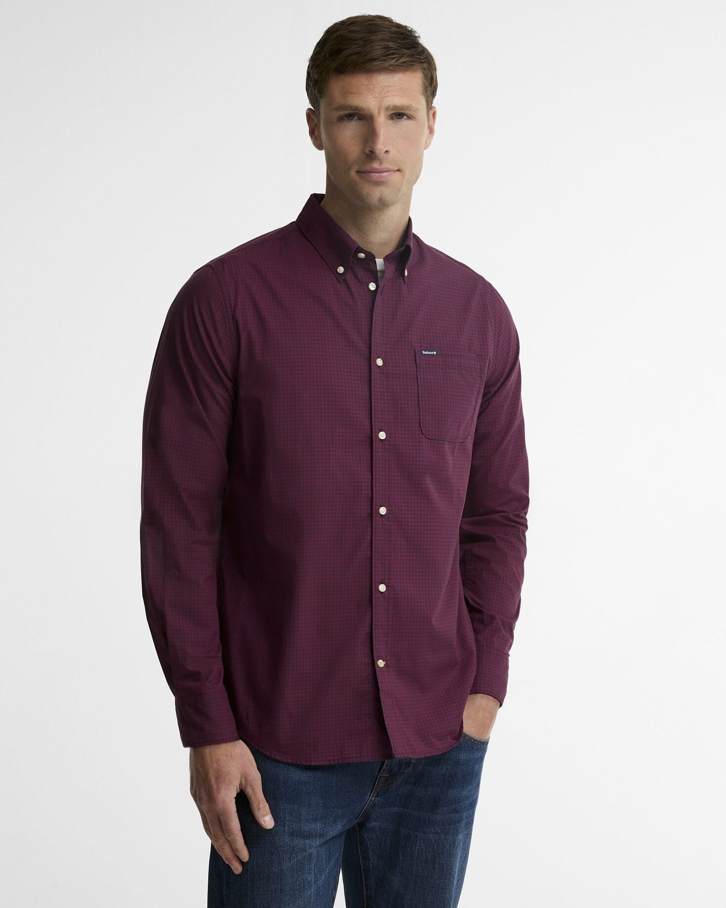 Barbour Harbourwall Tailored Shirt Red - front