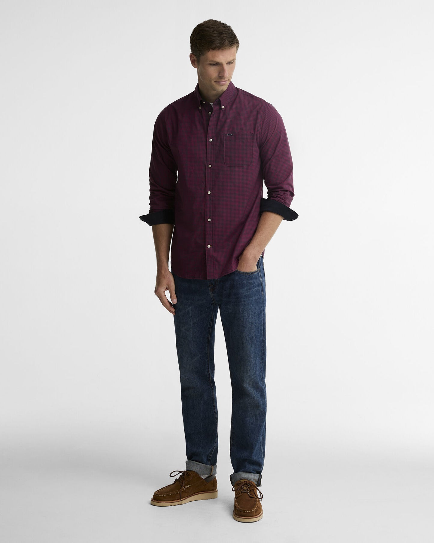 Barbour Harbourwall Tailored Shirt Red - styled