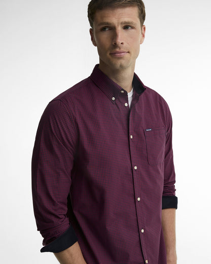 Barbour Harbourwall Tailored Shirt Red - detail
