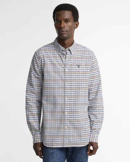 Barbour Rickwood Gingham Shirt Stone - front