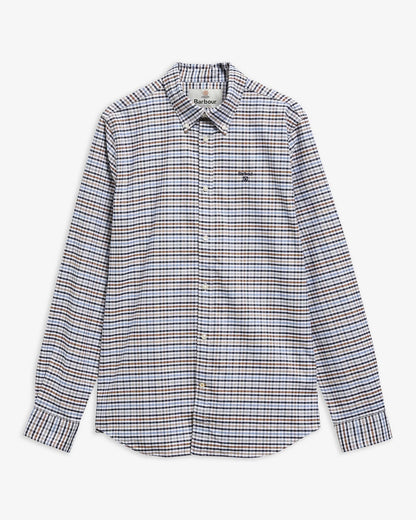 Barbour Rickwood Gingham Shirt Stone - flat
