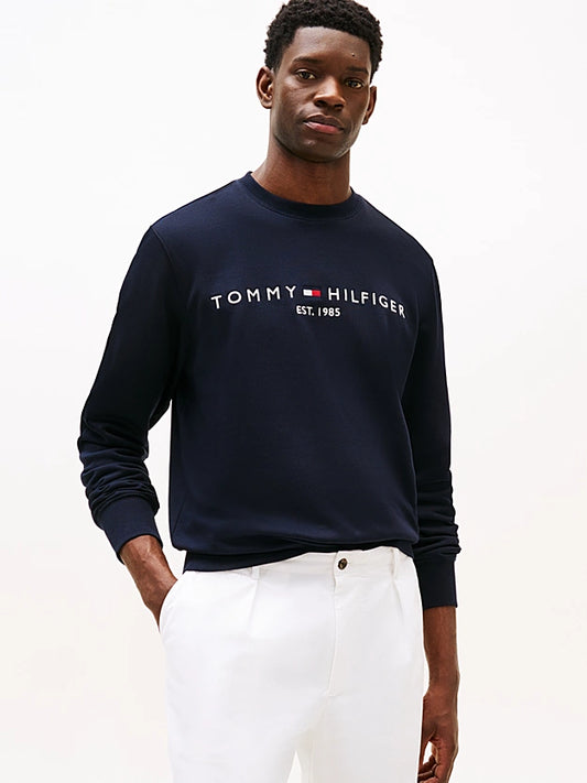 Tommy Hilfiger Logo Embroidery Flex Fleece Sweatshirt - Navy Blue MW0MW11596_DW5_main