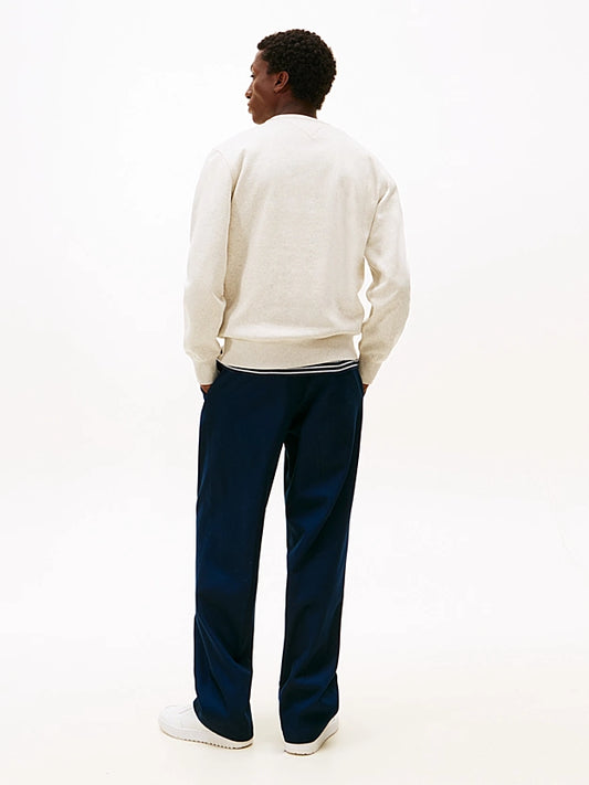 Tommy Hilfiger Logo Embroidery Flex Fleece Sweatshirt - Heathered Oatmilk MW0MW11596_HGF_alternate3