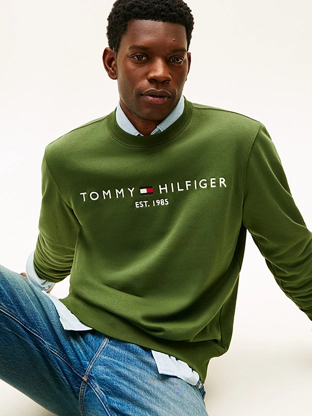 Tommy Hilfiger Logo Embroidery Flex Fleece Sweatshirt - Mountain Pine MW0MW11596_L01_alternate1