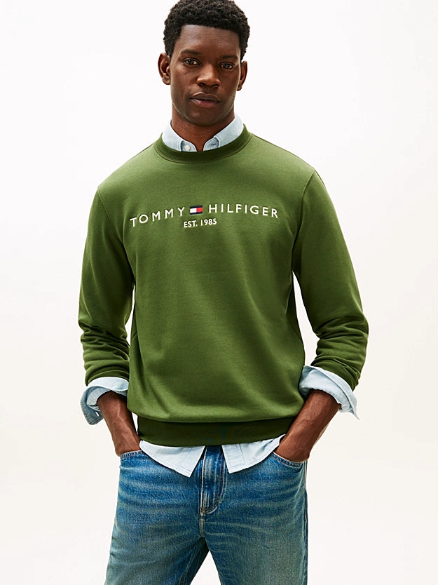 Tommy Hilfiger Logo Embroidery Flex Fleece Sweatshirt - Mountain Pine MW0MW11596_L01_main