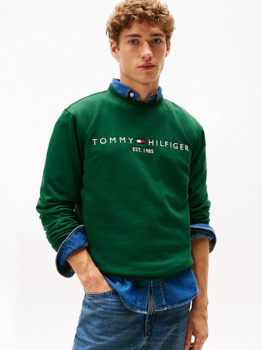 Tommy Hilfiger Logo Embroidery Flex Fleece Sweatshirt - Ornamental Green MW0MW11596_L6K_main