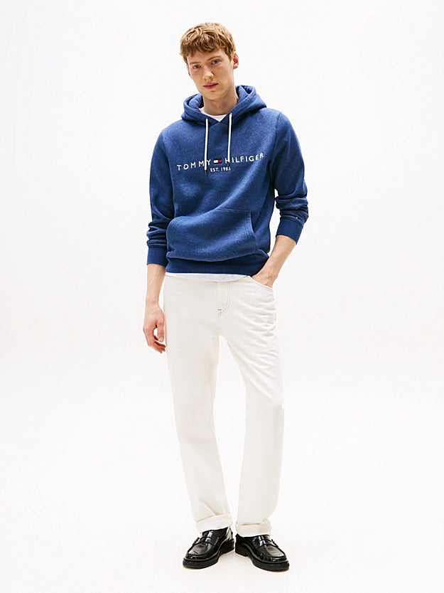 Tommy Hilfiger Logo Embroidery Flex Fleece Hoody - Aegean Sea Heather MW0MW11599_DVI_alternate2
