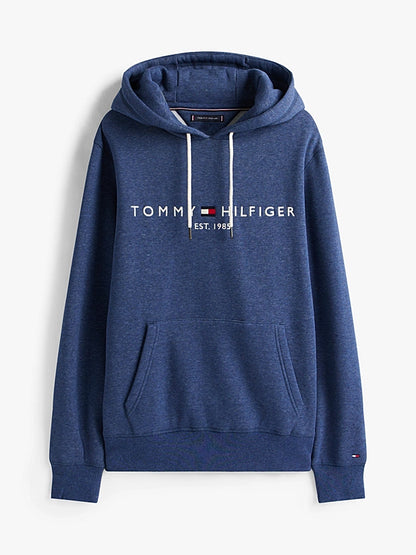 Tommy Hilfiger Logo Embroidery Flex Fleece Hoody - Aegean Sea Heather MW0MW11599_DVI_alternate4