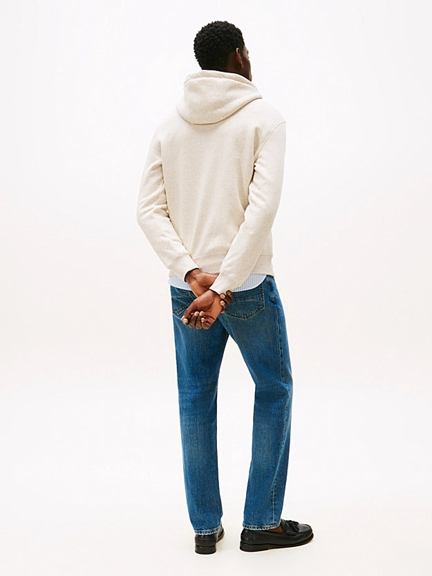 Tommy Hilfiger Logo Embroidery Flex Fleece Hoody - Heathered Oatmilk MW0MW11599_HGF_alternate3