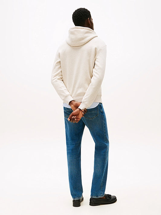 Tommy Hilfiger Logo Embroidery Flex Fleece Hoody - Heathered Oatmilk MW0MW11599_HGF_alternate3