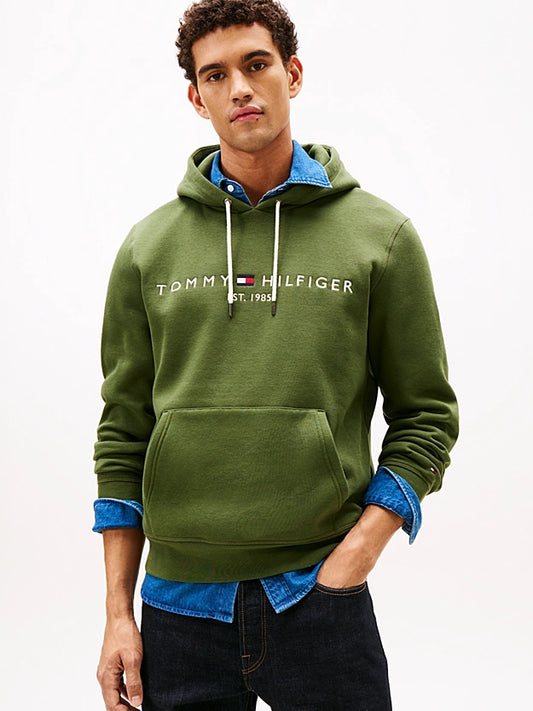 Tommy Hilfiger Logo Embroidery Flex Fleece Hoody - Mountain Pine MW0MW11599_L01_main