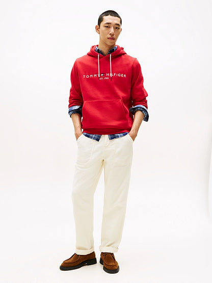 Tommy Hilfiger Logo Embroidery Flex Fleece Hoody - Medium Red MW0MW11599_XLD_alternate2