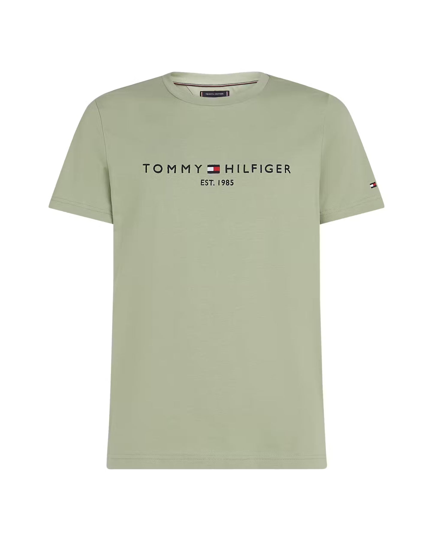 Tommy Hilfiger Logo Slim Jersey T-shirt - Earth Sage MW0MW11797L9A_F_C5301