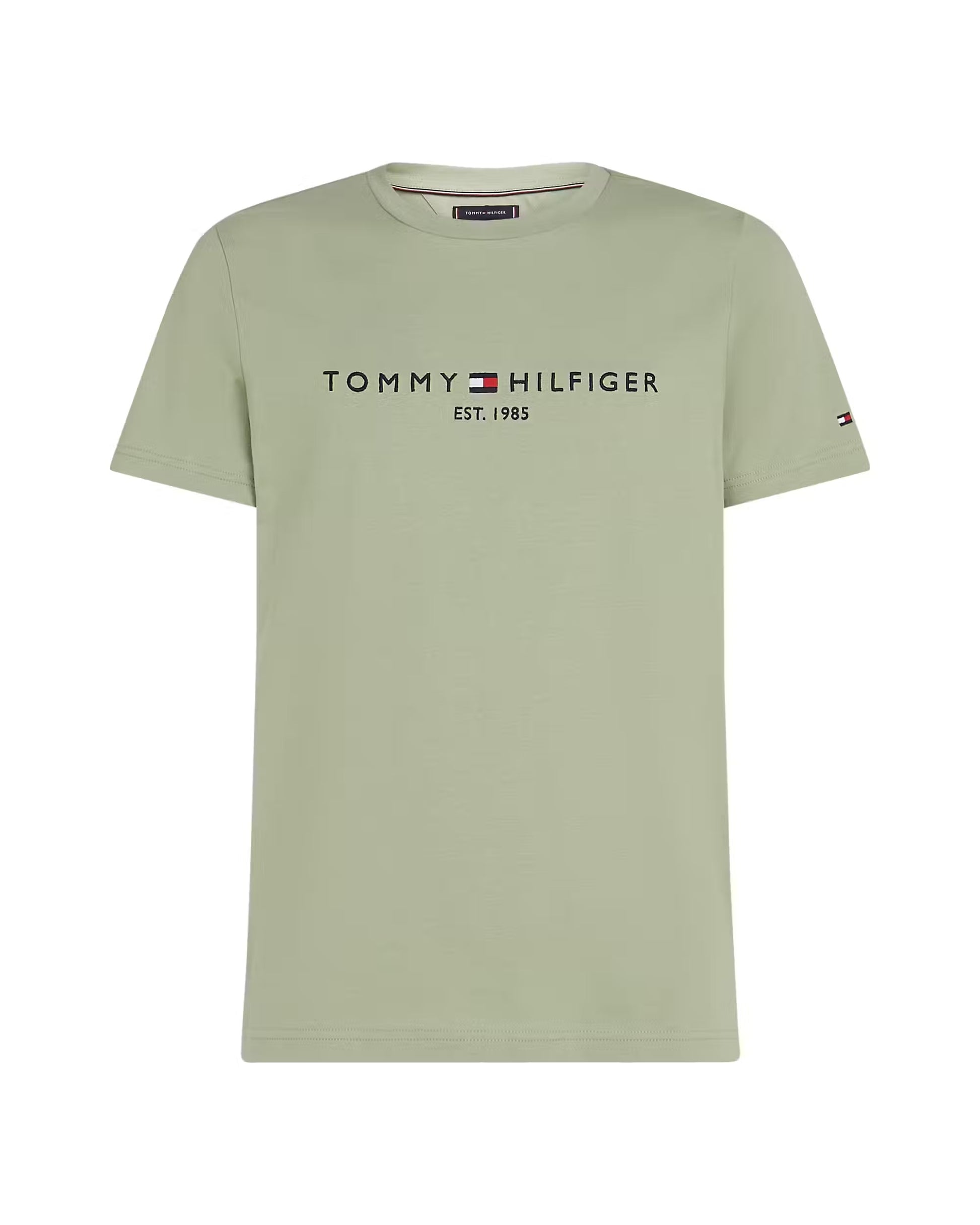 Tommy Hilfiger Logo Slim Jersey T-shirt - Earth Sage MW0MW11797L9A_F_C5301
