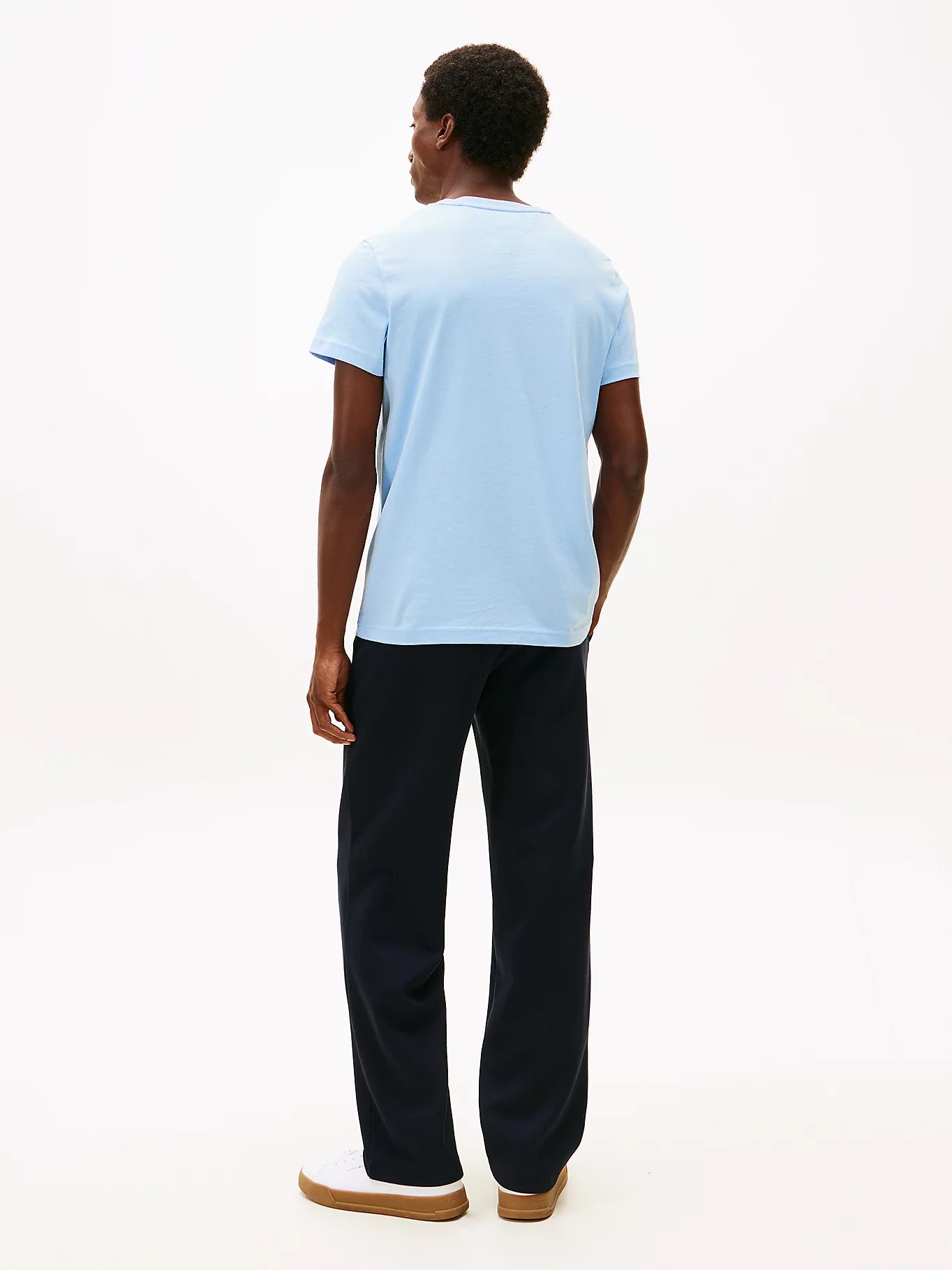 Tommy Hilfiger Logo Embroidery Jersey Slim T-shirt - Well Water MW0MW11797_C1Y_alternate3