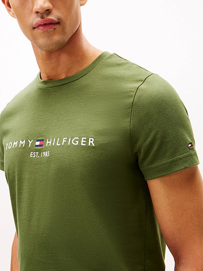 Tommy Hilfiger Logo Embroidery Jersey Slim T-Shirt - Mountain Pine MW0MW11797_L01_alternate1