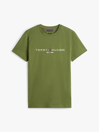 Tommy Hilfiger Logo Embroidery Jersey Slim T-Shirt - Mountain Pine MW0MW11797_L01_alternate4