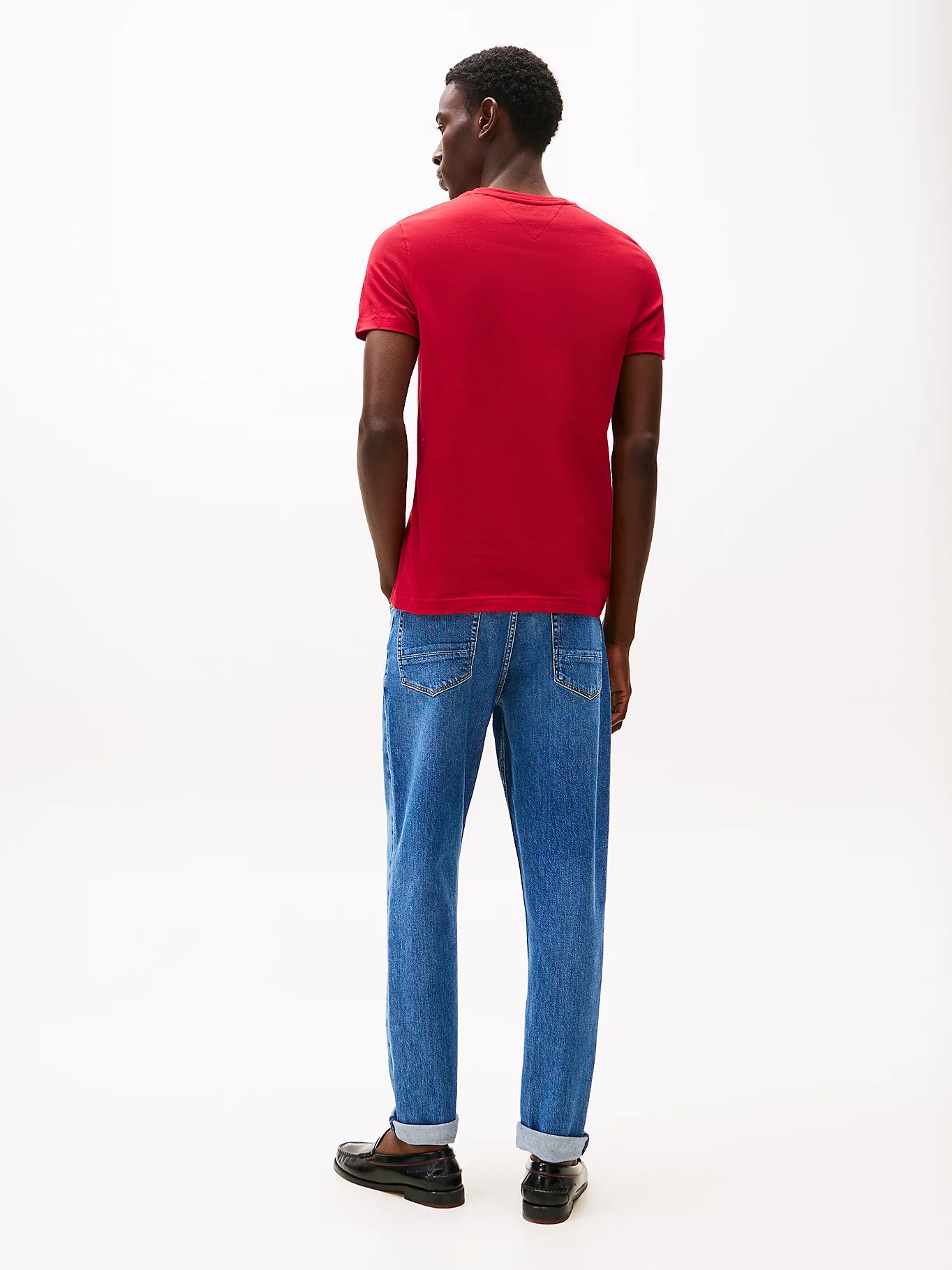 Tommy Hilfiger Logo Embroidery Jersey Slim T-shirt - Medium Red MW0MW11797_XLD_alternate3