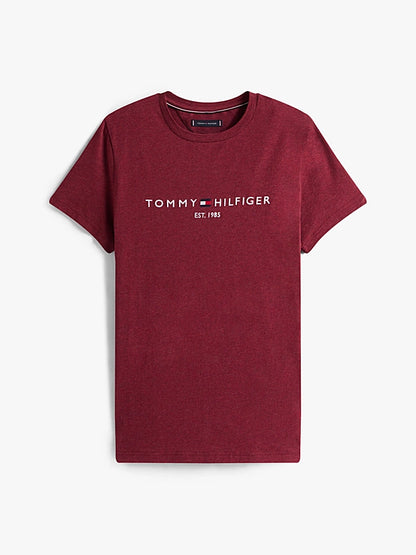 Tommy Hilfiger Logo Embroidery Jersey Slim T-Shirt - Burgundy Heather MW0MW11797_XTW_alternate4