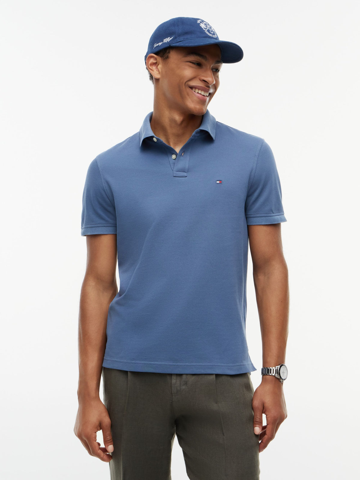 Tommy Hilfiger 1985 Regular Fit Pique Polo - Aegean Sea MW0MW17770_DBZ_alternate1_ay