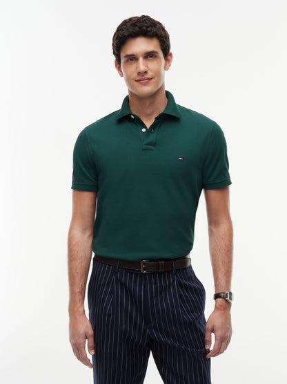 Tommy Hilfiger 1985 Regular Fit Pique Polo - Ornamental Green MW0MW17770_L6K_alternate1_ay