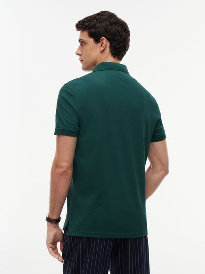 Tommy Hilfiger 1985 Regular Fit Pique Polo - Ornamental Green MW0MW17770_L6K_alternate4_ay