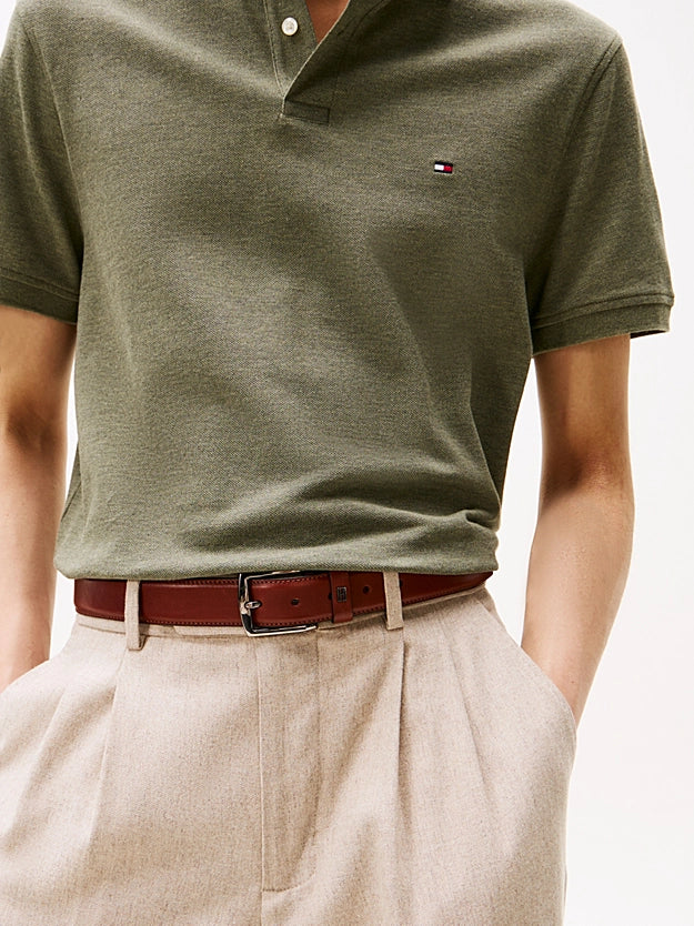 Tommy Hilfiger 1985 Regular Fit Pique Polo Shirt - Utility Olive Heather MW0MW17770_MRL_alternate1