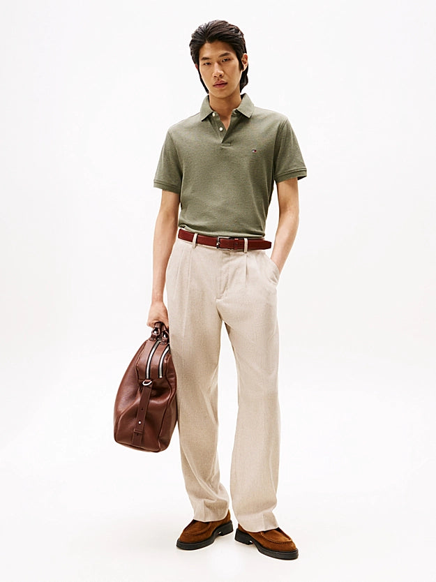 Tommy Hilfiger 1985 Regular Fit Pique Polo Shirt - Utility Olive Heather MW0MW17770_MRL_alternate2