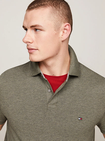 Tommy Hilfiger 1985 Regular Fit Pique Polo Shirt - Utility Olive Heather MW0MW17770_MRL_alternate3