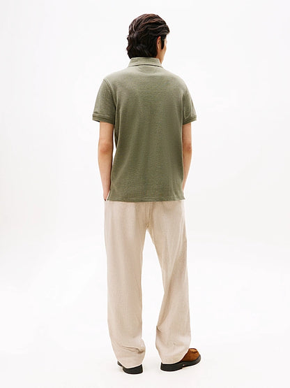 Tommy Hilfiger 1985 Regular Fit Pique Polo Shirt - Utility Olive Heather MW0MW17770_MRL_alternate4