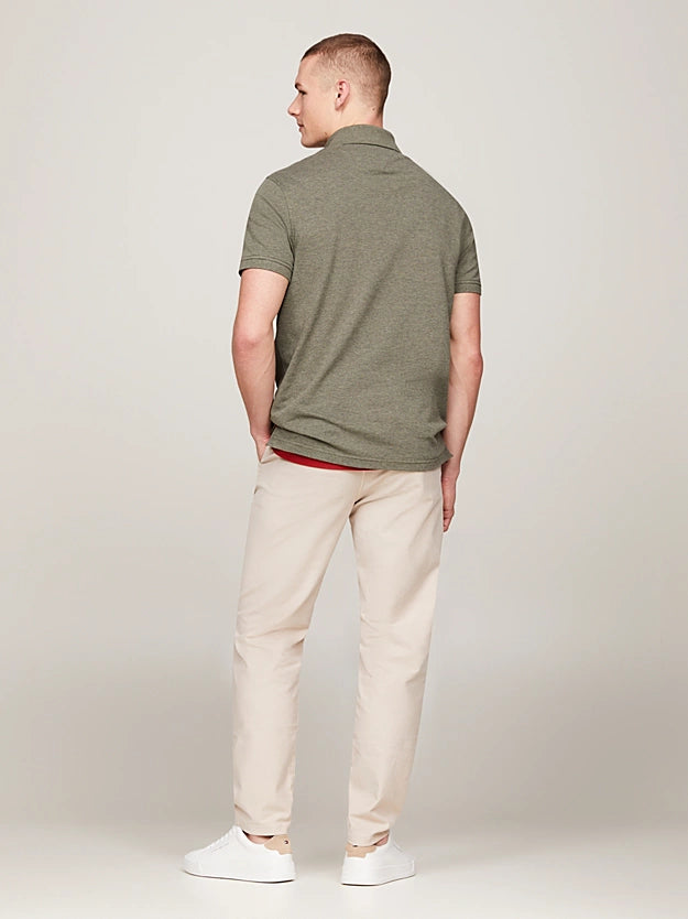 Tommy Hilfiger 1985 Regular Fit Pique Polo Shirt - Utility Olive Heather MW0MW17770_MRL_alternate5