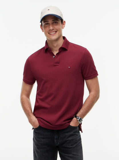 Tommy Hilfiger 1985 Regular Fit Pique Polo - Burgundy MW0MW17770_VLP_alternate1_ay