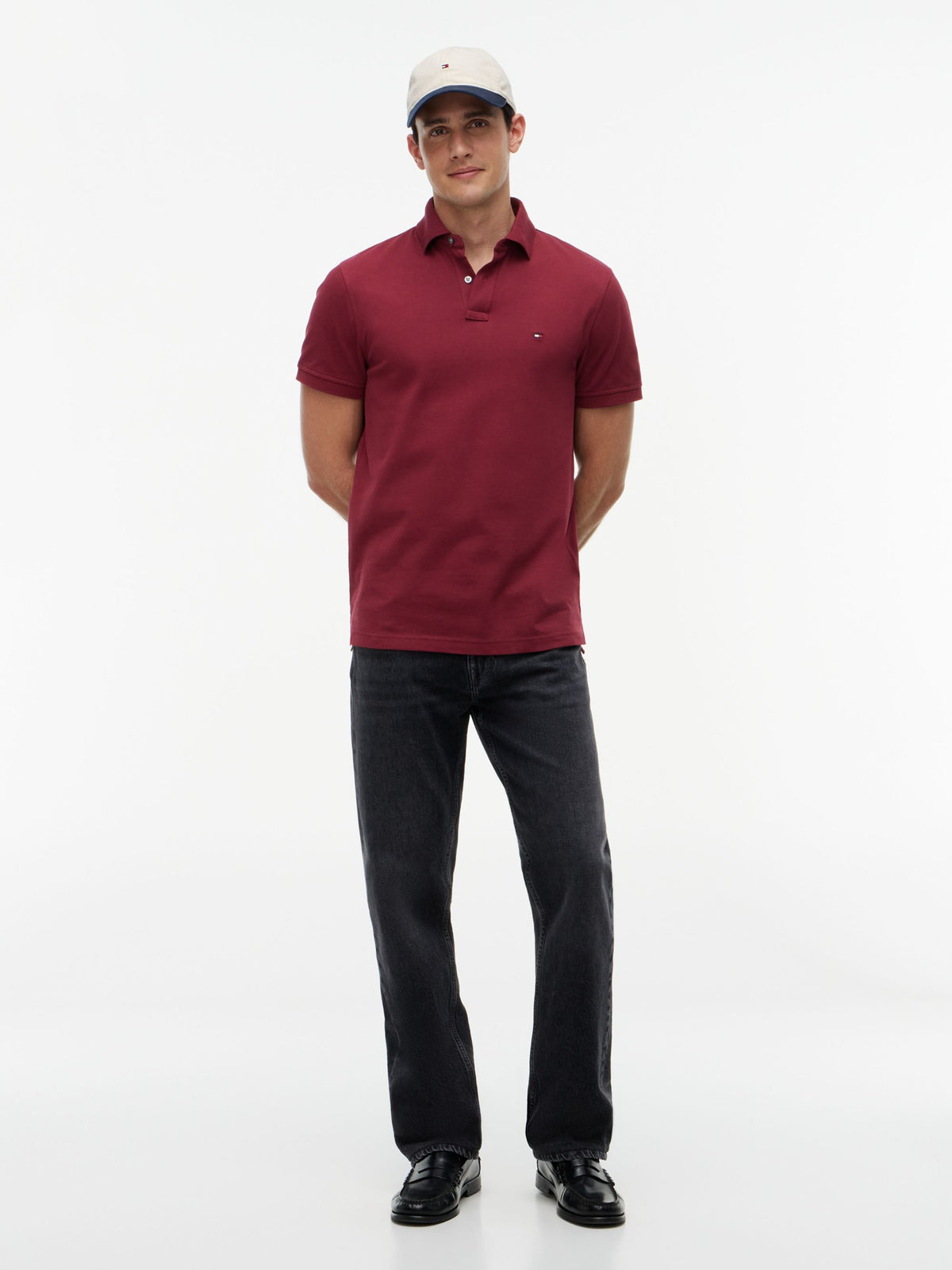 Tommy Hilfiger 1985 Regular Fit Pique Polo - Burgundy MW0MW17770_VLP_alternate2_ay