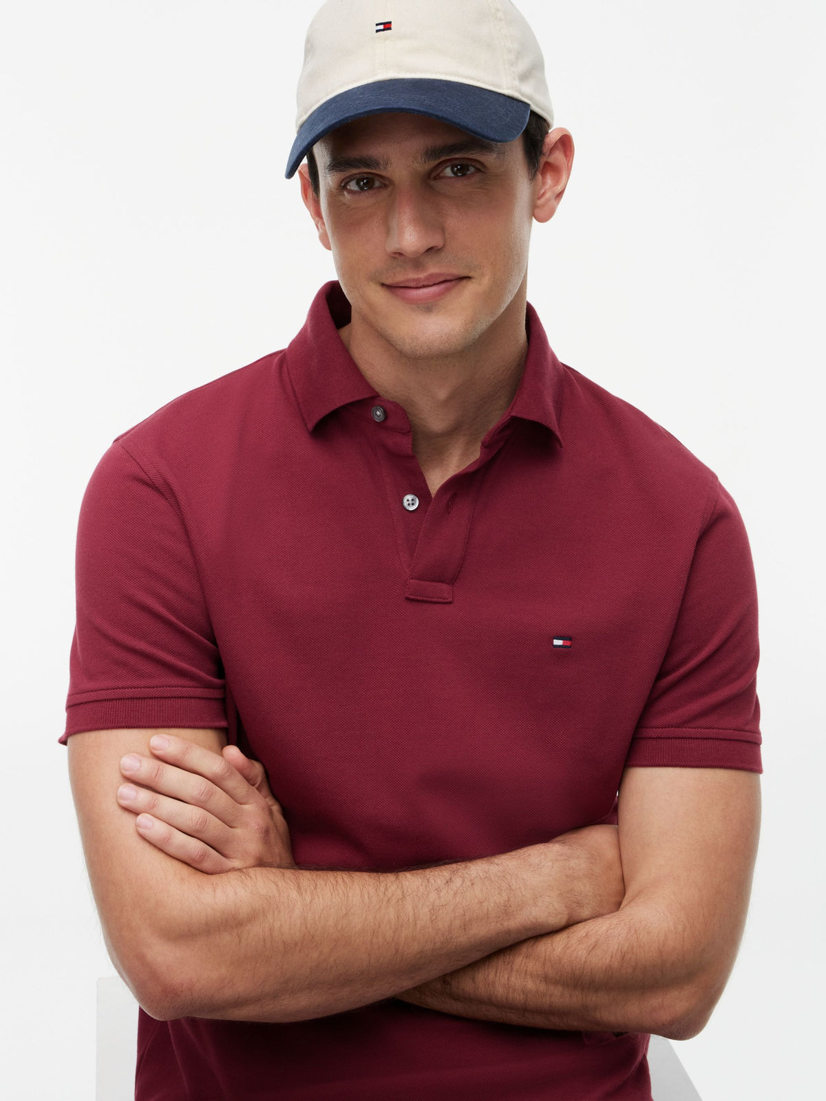 Tommy Hilfiger 1985 Regular Fit Pique Polo - Burgundy MW0MW17770_VLP_alternate3_ay
