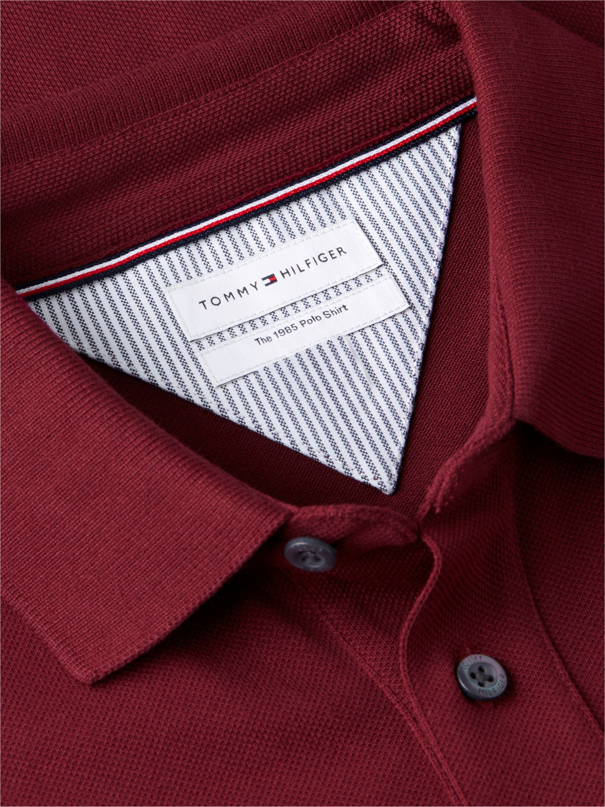 Tommy Hilfiger 1985 Regular Fit Pique Polo - Burgundy MW0MW17770_VLP_alternate5_ay