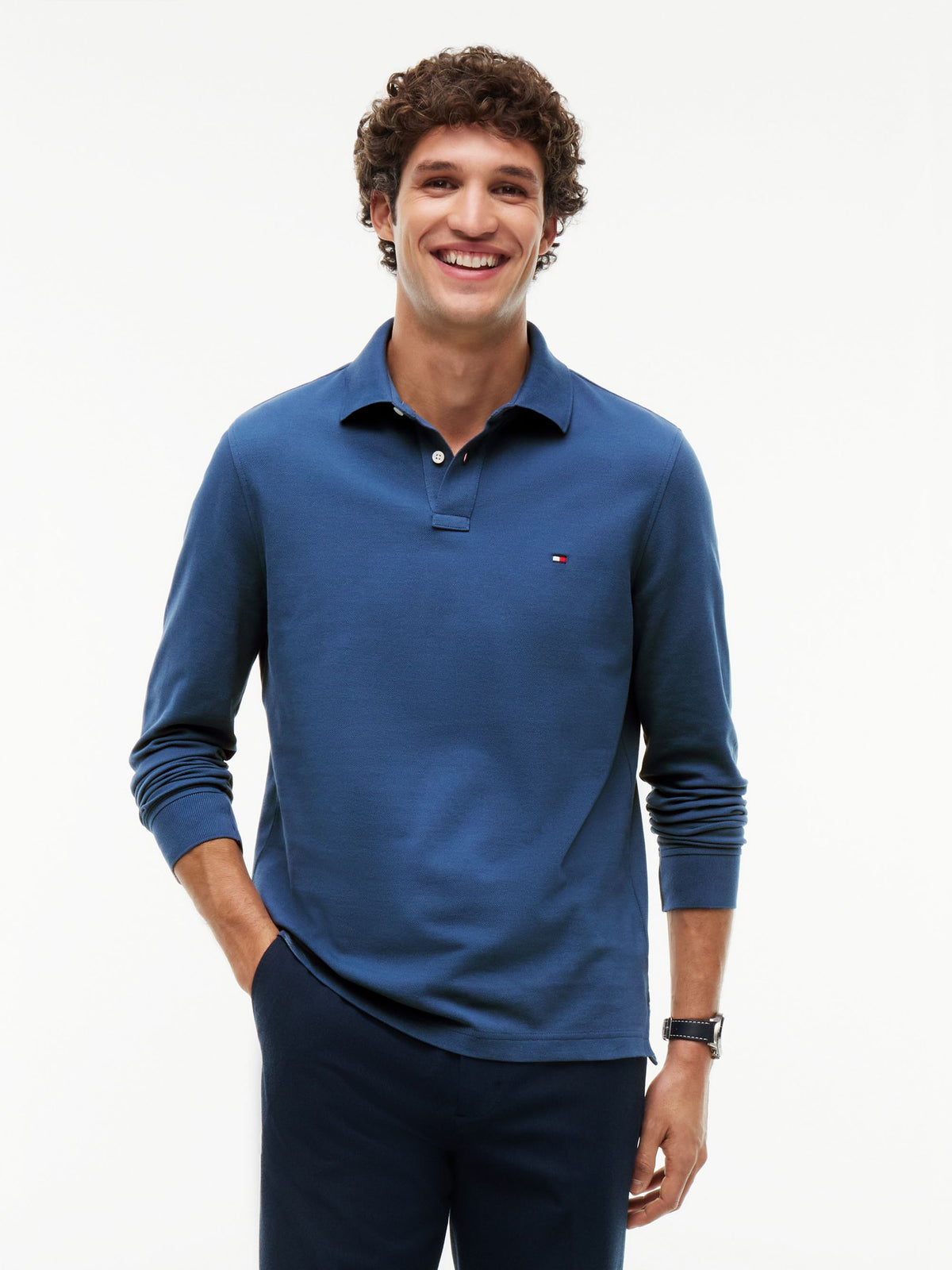 Tommy Hilfiger 1985 Long-Sleeve Polo - Aegean Sea MW0MW20183_DBZ_alternate1_ay