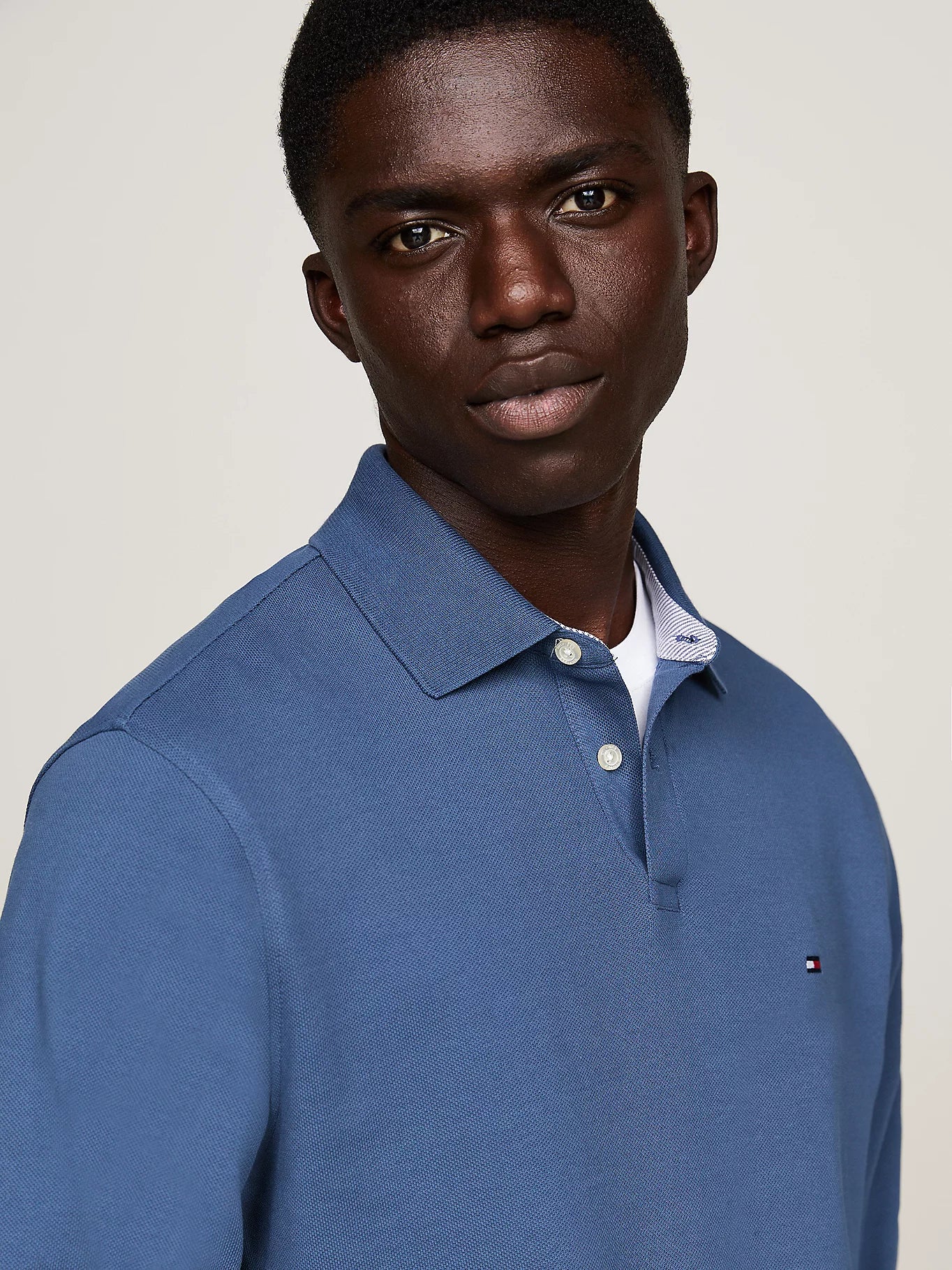 Tommy Hilfiger 1985 Regular Fit Pique Long Sleeve Polo Shirt - Aegean Sea MW0MW20183_DBZ_alternate3