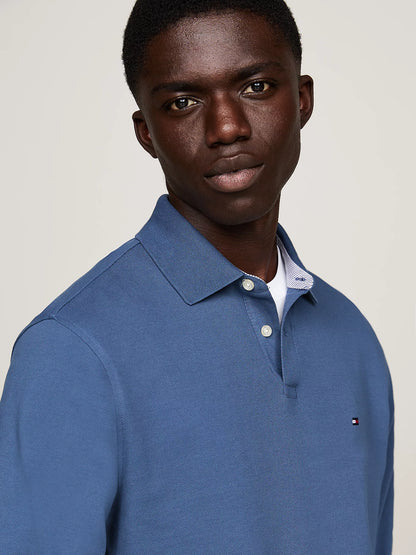 Tommy Hilfiger 1985 Regular Fit Pique Long Sleeve Polo Shirt - Aegean Sea MW0MW20183_DBZ_alternate3