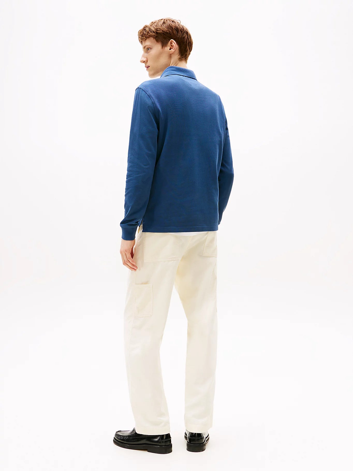 Tommy Hilfiger 1985 Regular Fit Pique Long Sleeve Polo Shirt - Aegean Sea MW0MW20183_DBZ_alternate4