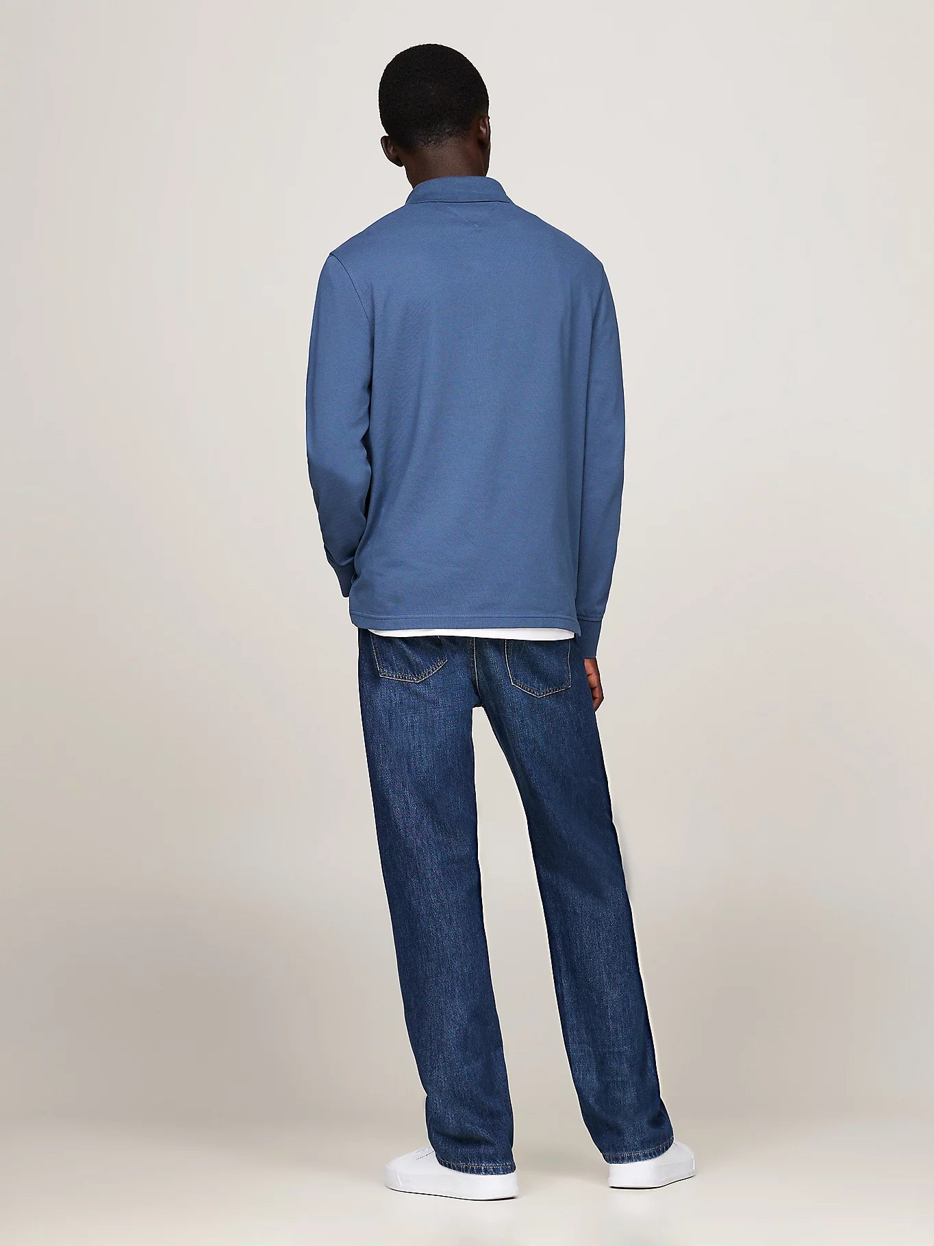 Tommy Hilfiger 1985 Regular Fit Pique Long Sleeve Polo Shirt - Aegean Sea MW0MW20183_DBZ_alternate5