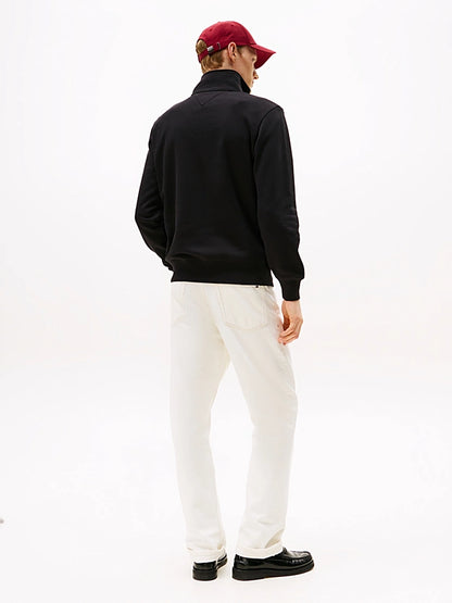 Tommy Hilfiger Logo Embroidery Half-Zip Jumper - Black MW0MW20954_BDS_alternate4