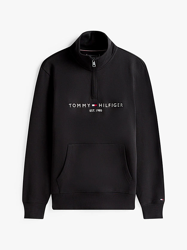 Tommy Hilfiger Logo Embroidery Half-Zip Jumper - Black MW0MW20954_BDS_alternate6