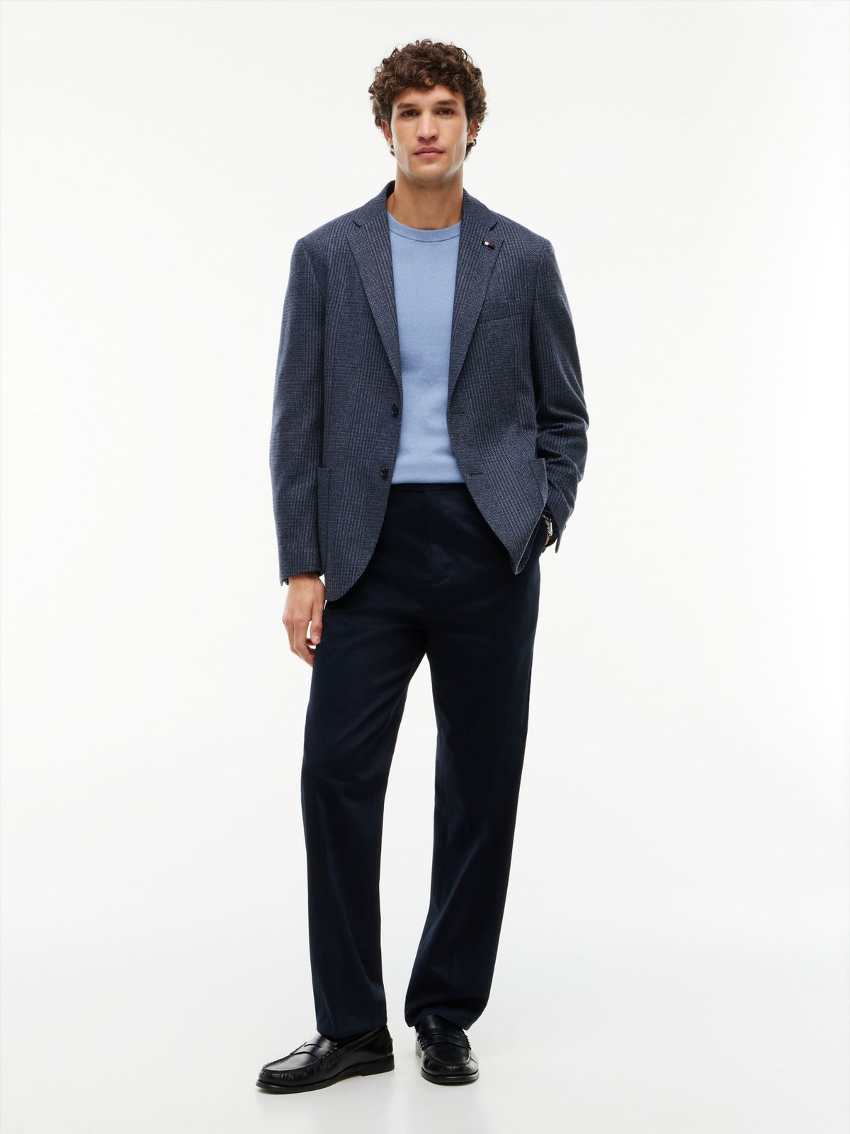 Tommy Hilfiger Pima Cotton Cashmere Crew Neck Jumper - Brisk Blue MW0MW28046_C2B_alternate2_ay